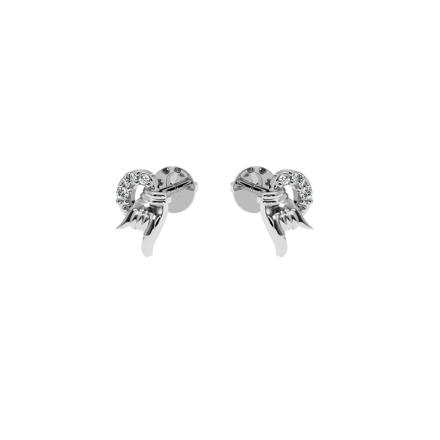 0.09ct Lab Diamond Hand Pose Studs | Symbolic & Stylish